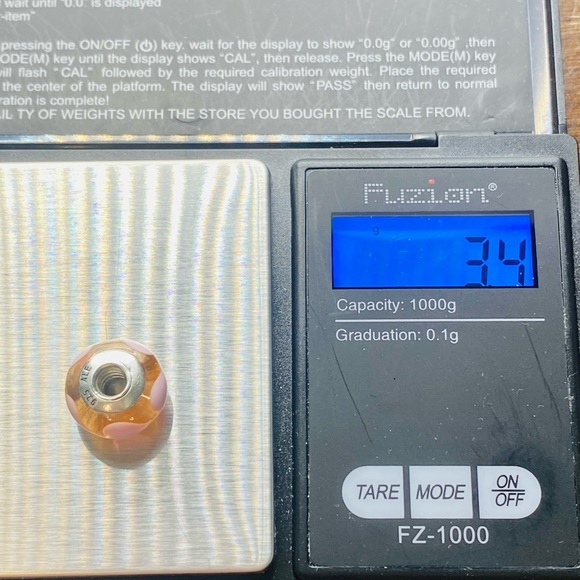 EUC Pandora 790660 Sterling Silver Rose Murano Glass Charm w/ Pink Hearts - Picture 8 of 8